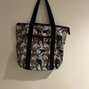 LeSportsac Black and Multicolor jungle  Print Tote